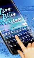 Live 3D Blue Water Keyboard Theme plakat