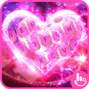 Sparkling Neon Hearts Keyboard Theme APK