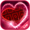 Live Neon Red Heart Keyboard Theme icono