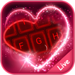 Live Neon Red Heart Keyboard Theme