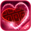 Live Neon Red Heart Keyboard Theme APK