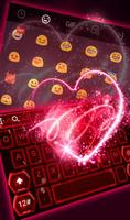 Live Neon Red Heart Keyboard Theme ảnh chụp màn hình 3