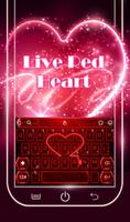 Live Neon Red Heart Keyboard Theme ảnh chụp màn hình 1