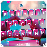 Live 3D Romantic Love Heart Keyboard Theme icône