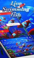 Live Cute Swimming Fish Emoji Keyboard Theme Poster