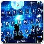 Live 3D Blue Moonlight Keyboard Theme icône