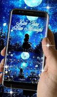 Live 3D Blue Moonlight Keyboard Theme ภาพหน้าจอ 2