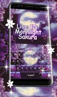 Live 3D Moonlight Sakura Keyboard Theme Plakat