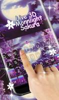 Live 3D Moonlight Sakura Keyboard Theme syot layar 1
