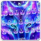 Live 3D Neon Blue Galaxy Wolf Keyboard Theme biểu tượng