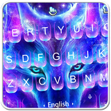 Live 3D Neon Blue Galaxy Wolf Keyboard Theme biểu tượng