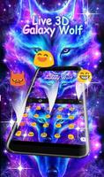 Live 3D Neon Blue Galaxy Wolf Keyboard Theme ảnh chụp màn hình 3
