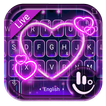Live 3D Neon Sparkling Heart Keyboard Theme