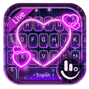 Live 3D Neon Sparkling Heart Keyboard Theme APK