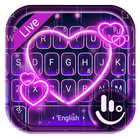 Live 3D Neon Sparkling Heart Keyboard Theme иконка