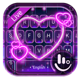 Live 3D Neon Sparkling Heart Keyboard Theme иконка