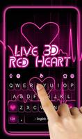 Live Red Heart Keyboard Theme imagem de tela 1