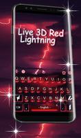Poster Live 3D Red Lightning Keyboard Theme