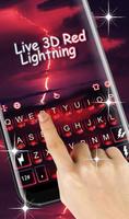 Live 3D Red Lightning Keyboard Theme ảnh chụp màn hình 1