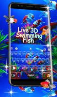 Live 3D Swimming Fish Keyboard Theme Affiche