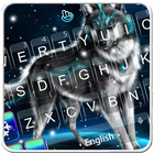 Live 3D Winter Snowing Wolf Keyboard Theme icône