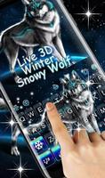 Live 3D Winter Snowing Wolf Keyboard Theme capture d'écran 1