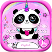 Lovely Cuteness Pink Panda Unicorn Keyboard Theme