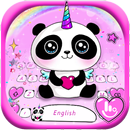 Lovely Cuteness Pink Panda Unicorn Keyboard Theme APK