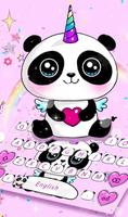 Lovely Cuteness Pink Panda Unicorn постер