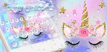 Lovely Water Star Unicorn Keyboard Theme