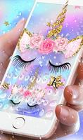 Lovely Water Star Unicorn Keyboard Theme Poster