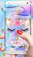 Lovely Water Star Unicorn Keyboard Theme captura de pantalla 1
