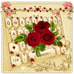 Luxurious Red Rose Golden Keyboard Theme