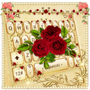 Luxurious Red Rose Golden Keyboard Theme APK