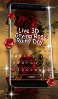 3D Live Rose Rainy Day Keyboard Theme Affiche