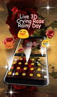 3D Live Rose Rainy Day Keyboard Theme capture d'écran 3