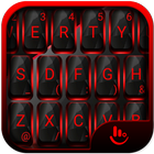 Modern Black Red Light Keyboard Theme icône