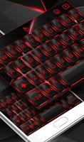 Modern Black Red Light Keyboard Theme capture d'écran 1