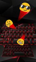 Modern Black Red Light Keyboard Theme capture d'écran 3