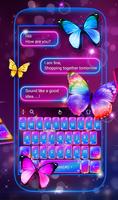 Swell Colorful Neon Butterfly Keyboard تصوير الشاشة 1