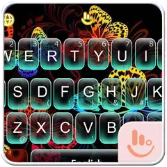Скачать Neon Butterfly Keyboard Theme APK