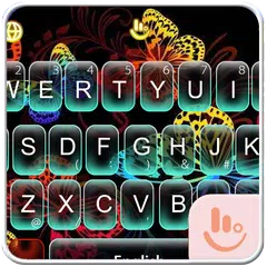 Neon Butterfly Keyboard Theme