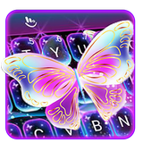 Colorful Glitter Neon Butterfly Keyboard Theme aplikacja