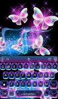 Colorful Glitter Neon Butterfly Keyboard Theme تصوير الشاشة 3