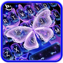Neon Blue Butterfly Keyboard Theme APK
