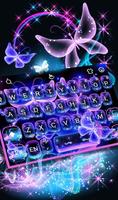 Neon Blue Butterfly Cartaz