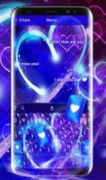 Tema de teclado gratuito Neon Heart imagem de tela 2