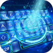 Neon Blue Technology Keyboard Theme