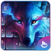 Blue Night Neon Dark Wolf Keyboard Theme