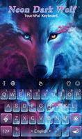 Blue Night Neon Dark Wolf Keyboard Theme poster